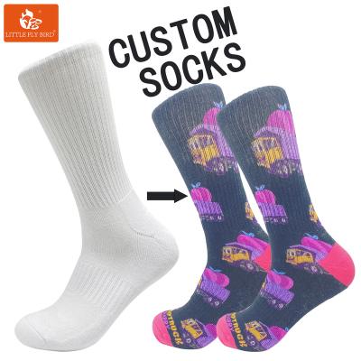 China OEM Antibacterial 3D Logo Printed Socks Custom Sublimation Custom Blank Sock Sock For Men Sublimation Sport Sock for sale