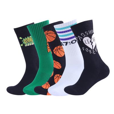 China MOQ Breathable Wholesale Custom Logo Athletic Mens Terry Crew Sports Super Running Colorful Socks Basketball Breathable for sale