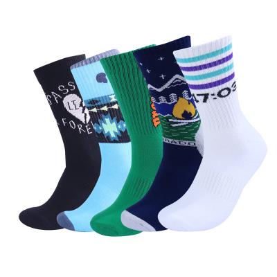 China OEM Breathable Embroidery Logo Made Basketball Socks Custom Design Pattern Cotton Sports Socks Crew Sports Socks for sale