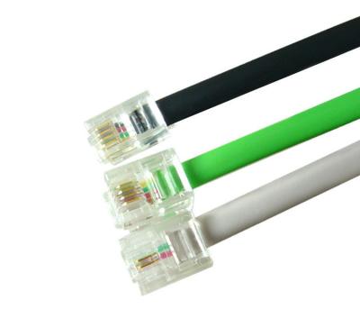 China RJ11 Telephone Cable Bare Copper 6P4C Flat Telephone Wires for sale