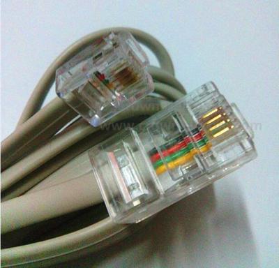 China RJ45-RJ11 Cat5e Patch Cords 2cores Copper 24awg Patch Cables Networking Voice Patch Cordy for sale