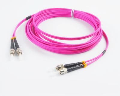 China OM4 Duplex MM Fiber Patch Cords Rosy SC/FC/LC/ST 50/125 Optic Fiber Patch Cables for sale