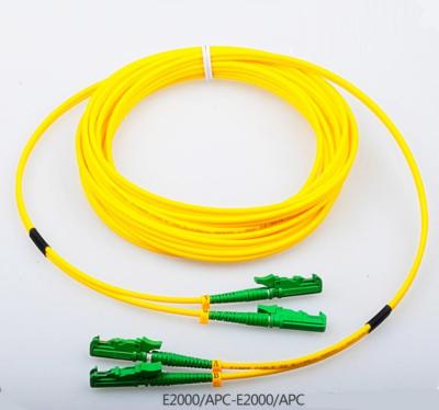 China RoHs Telecom Standard E2000/APC-FC SC Fiber Patch Cords SM Duplex Fiber Patch Cables 3.0mm 9/125 E2000 Optical Jumpers 3 for sale