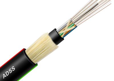 China ADSS 24 Cores Single Mode Fiber Optic Cable,48 threads with one tube, HDPE jacket and FO number of tube 12 for sale