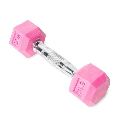 China Comfortable High Quality Exercise Equipment Rubber Coated Non-detachable Weight Free Dumbbells for sale