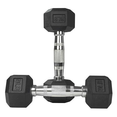 China Comfortable Wholesale Hex Equipment Gym Dumbbell Weightlifting Gym Equipment Rubber Dumbbells for sale