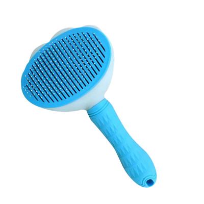 China Pet Grooming Brush Self Cleaning Dog Cat Slicker Brush Remove Dog Bristle Stocked Comb Automatically for sale