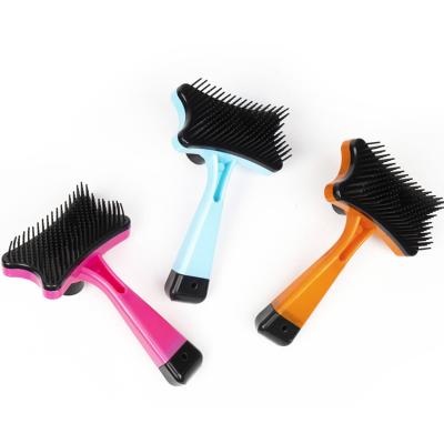 China Push Stocked Plastic Brush For Dogs Cat And Pet Groom Bath Brush Hair Removal Brush Best Price for sale