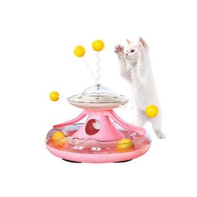 China Cat Interactive Ball Toys Rotating Viable Rolling Balls Balance Swing IQ Training Toy for Kitten Cats for sale