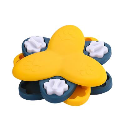 China Slow Feeder Stocked Toy Bone Interactive Food Bowl Educational Dog Puzzle Toys Turntable Slow Eating Bowl for sale