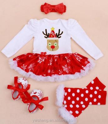 China 2016 Baby Birthday Gift Newborn Baby Girls Rompers Sets Skirt+Headband+Leggings 4pcs Tutu Baby Clothes Breathable for sale