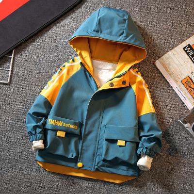 China 2021 New Boy's Viable Children's Jacket Contrast Color Zipper Spring And Autumn Baby Clothes Hooded Jacket for sale