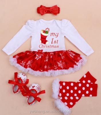 China High Quality Baby Kids Breathable Cotton Christmas Long Sleeve 4 Pieces Set for sale