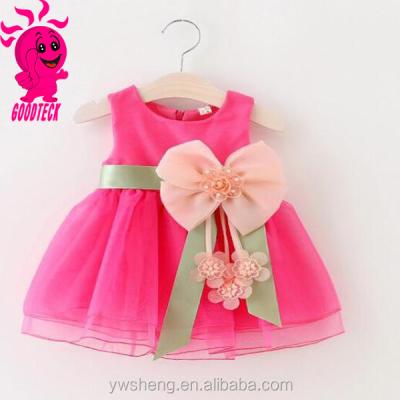 China 2017 New Wholesaler Baby Princess Christmas Girls Dresses Viable Skirt Set With Bowknot for sale