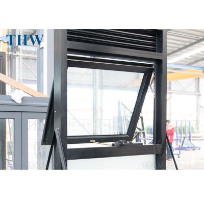 China New Design Aluminum Window Winder and Swing THW Florida Tempered Glass Double Glazed Awning Glass Aluminum Windows for sale