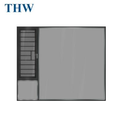 China Swing THW Scotland 3 Modern seven-chamber bridge aluminum lean double-broken sash window tilt and tilt tower window aluminum frame for sale