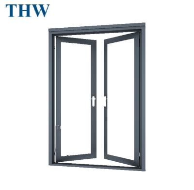 China THW Waterproof Fashion Customized High Performance Steel Frame Hinged Doors Patio Door With Exterior Double Casement Glass Door for sale