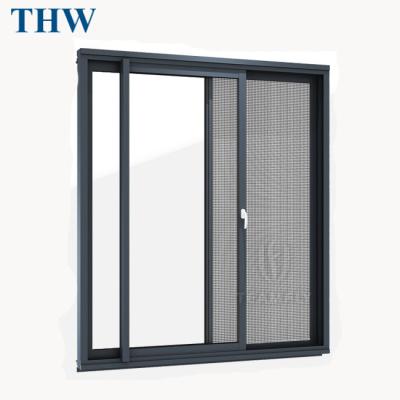 China Sliding THW AC100 Aluminum Alloy Sliding Window Modern Design Australian Patio Glass Windows for sale