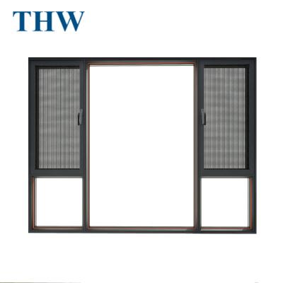 China Modern Australia Standard Thermal Break Tilt And Turn Aluminum Window Frame THW Rolland Foshan Swing And Door Two Color Window for sale