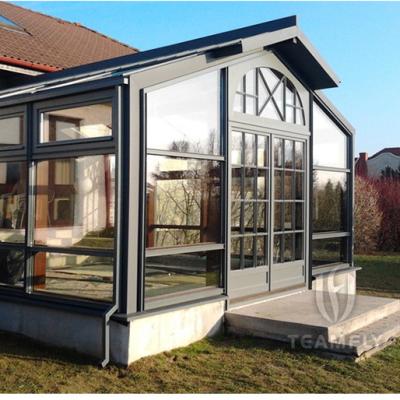 China THW Four Seasons Free Standing Solarium Conservatory Double Glazed Glass Balcony Sunroom Garden Aluminum Room Veranda Modern Luxury for sale