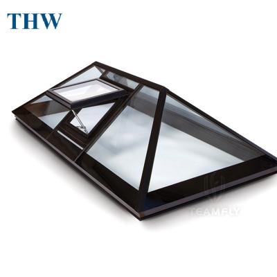 China THW Swing Hurricane Impact Waterproof Aluminum Tempered Glass Sun Cover Windows Awning Skylight Window for sale