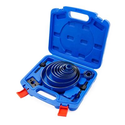 China Hss Hole Saw Set, LAIWEI 19 Piece Hole Saw Set HSS Machine Tool Woodworking Drill Bit Hole Opener Kit Saw Cutter Blue for sale