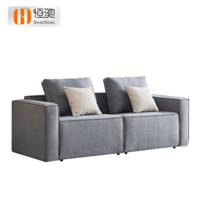 China New High Resilience Sponge Design Gray Fabric Sofa Set Wooden Frame Living Room Sofa Corner Sectional Sofa Set for sale