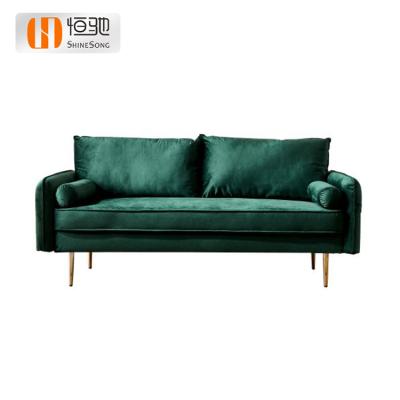 China High Resilience Sponge Designs Style Velvet Sofa Latest Living Room Sofa Dark Green High End Modern Furniture Upholstered Sofa for sale