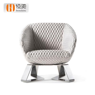 China (Other) Accent Chair Fabric Lounger Modern Design Leisure Gray Adjustable Single Chair For Living Room Wholesale for sale