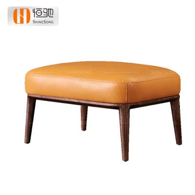 China Sofa Pedal Nano Cloth Furniture Yellow Leather Stool (Other) Wooden View Adjustable Single Legs Living Room for sale