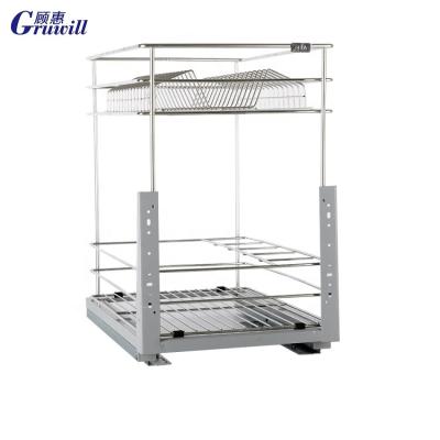 China China Sustainable Hot Selling Kitchen Pull Out Multifunctional Drawer Stainless Steel Wire Basket for sale