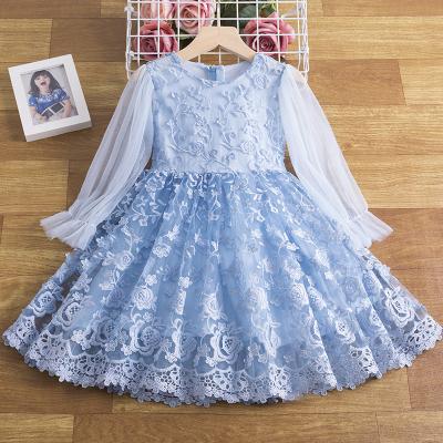 China 2022 New Kids Lace Washable Casual Embroidered Dresses For Girl's Fancy Flower Girls' Dresses for sale