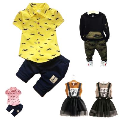 China Casual high quality factory wholesale baby and boy boutique clothing sets for sale