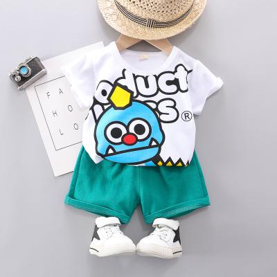 China Wholesale Dinosaur Toddler Boys Full Print Dinosaur Casual Children's Clothing Short Cartoon Clothing Sets for sale