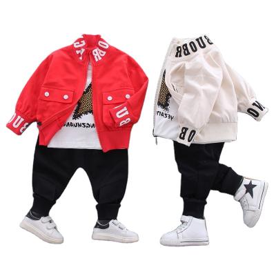 China Europe and America Toddler Boys Dressing Sets Spring and Autumn High Quality Three Pieces Children Dressing Sets for Boys for sale