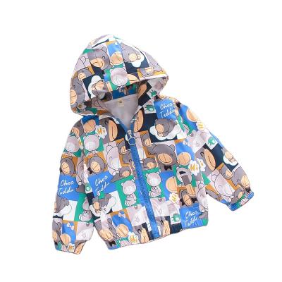 China 2022 Viable Spring And Autumn Coat Kids Boy Fashion Cartoon Cute Hooded Boys Coats&Outwears Comfortable Jacket For Boys for sale