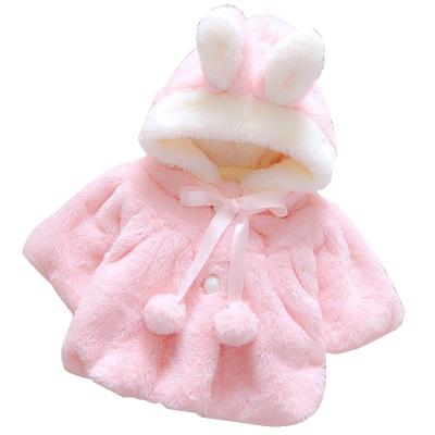 China Anti-wrinkle ear baby kids hot sale fancy cute winter clothes warm coat 3 colors for baby for sale