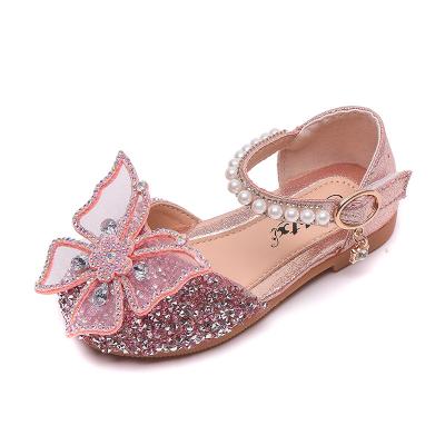 China Girls Breathable Princess Shoes 2022 New Summer Kids Baby Butterfly Fashion Rhinestone Sandals for sale