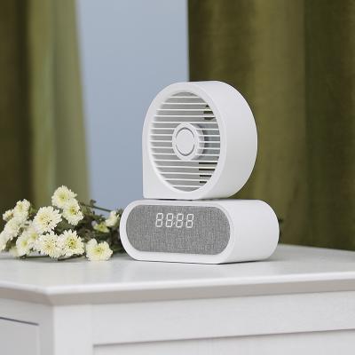 China Small Time Fan HL Wireless Desktop Charging Display Radio Charging Fan for Different Scenarios for sale