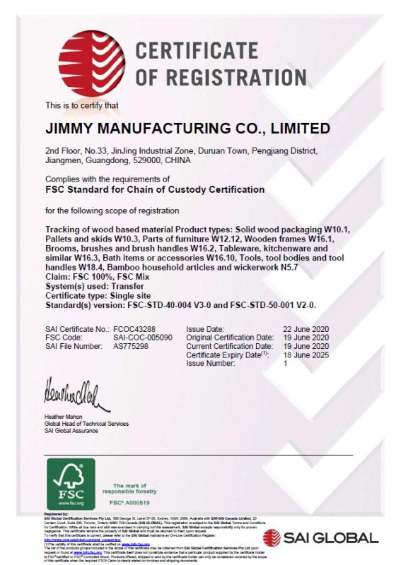 FSC - Jimmy Munafacturing Co., Limited