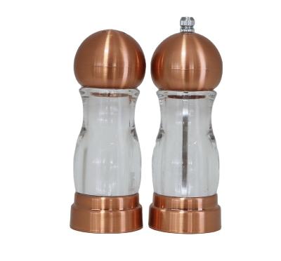 China Sustainable New coming manual spice wooden grinder wood gravity salt pepper mill set for sale