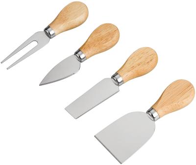 China 4 Sustainable Pieces Of Cheese Knife Stainless Steel Set With Wooden Handle for sale