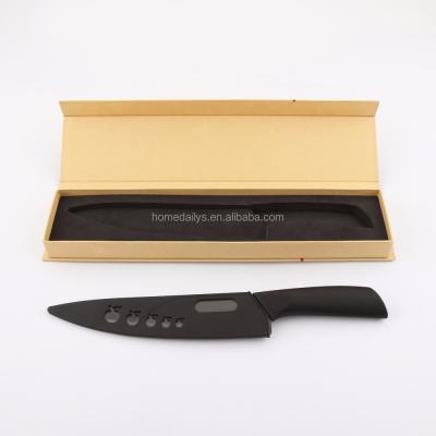 China 8 Inch Handle Zirconium Black Zirconium Blade Durable Chef Knife Healthy Kitchen Ergonomic Cutlery With Sheath Box for sale