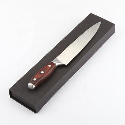 China 8 Inch Kitchen Utensils Kitchen Knife Stainless Steel Color Wooden Handle Chef Knife With Gift Box for sale