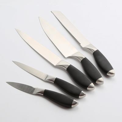 China Sustainable Hot Sale Stainless Steel Kitchen Knife Set With Round Regular Holder for sale