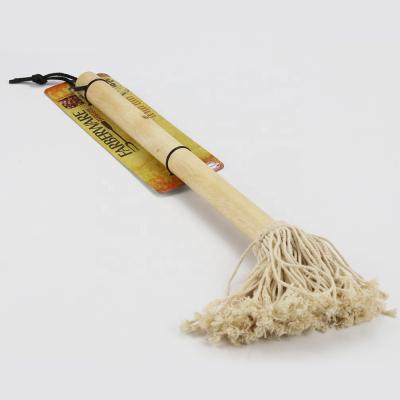 China Easily Cleaned Oak Wood Handle BBQ Brush BBQ Accessories Grill Grill BBQ Sauce Broom for sale