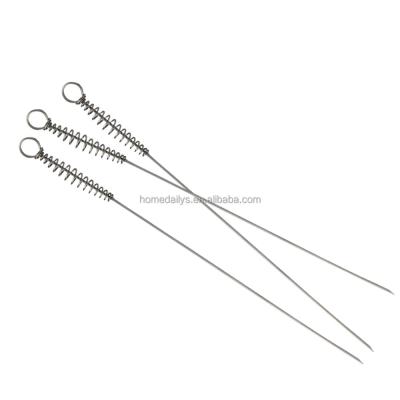 China Modern stainless steel BBQ skewer set with spring handle for sale