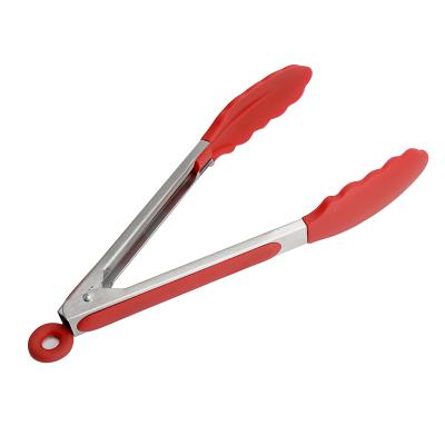 China Diy Meat Kitchen Accessories Kitchen Tools Tongs Silicone Cover Handle Kitchen Tongs Clips to Hold Stainless Steel Food Clip for sale