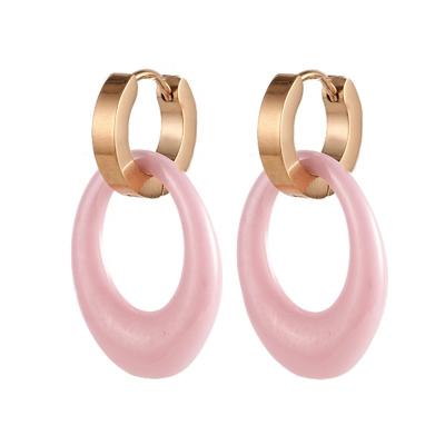 China FASHIONABLE European and American Oval Ceramic Earring Statement Women Dangle Earrings for sale