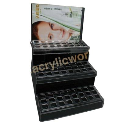 China Hot Sale Acrylic Cosmetic Acrylic Lip Gloss Display Holder Silk Screen Printing Silk Screen Printing Tray for sale